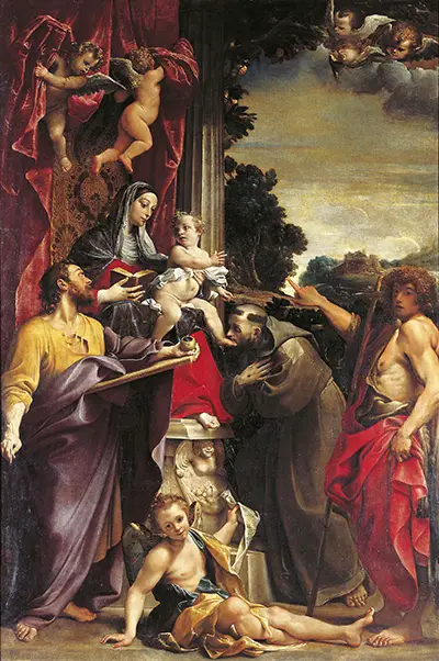 Madonna Enthroned with Saint Matthew Annibale Carracci